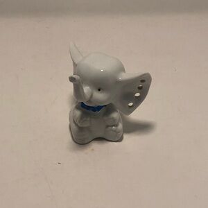 Ceramic Elephant Figurine - White and Blue